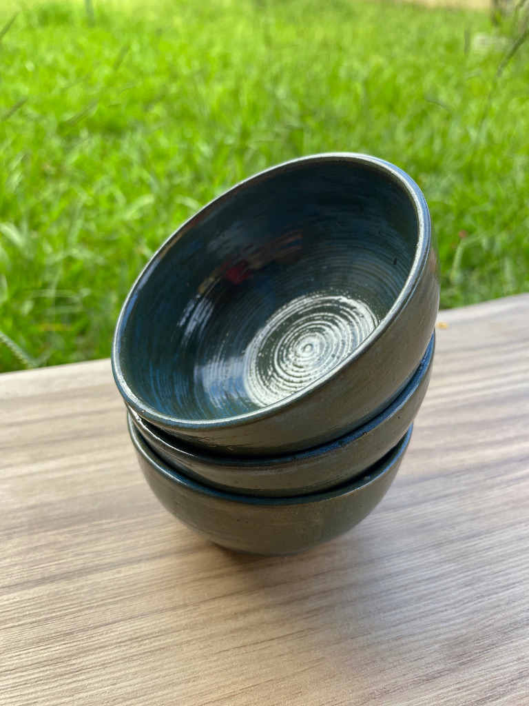 Conjunto 3 Bowls Mini | Grés Branco e Betty Blue